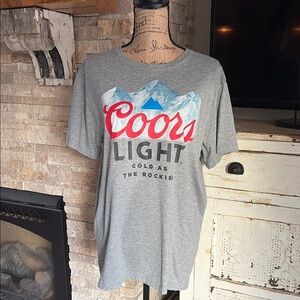 Coors Light Home of the Rockies gray tshirt graphic tshirt short sleeve tshirt